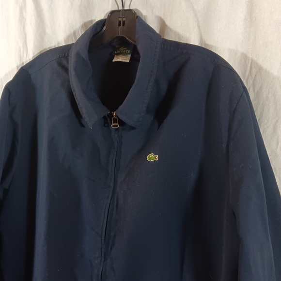 Lacoste Mens 56/6 L/XL Jacket Navy Blue Nylon Zippered - Picture 3 of 14